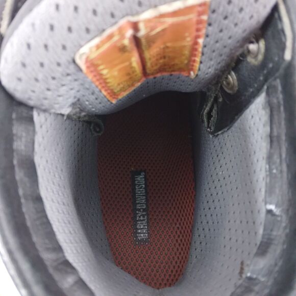 HARLEY-DAVIDSON Lace Up Chukka Boots Black Metal Emblem Grunge Rock Women's 7.5 - Picture 15 of 16